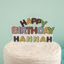 Personalised Happy Birthday Donut Themed Cake Topper, thumbnail 2 of 4
