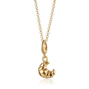 18ct Gold Croissant Charm Necklace, 2 of 6
