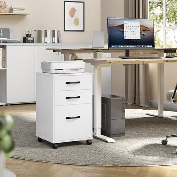 Three Drawer Rolling Filing Cabinet With Wheels, 3 of 8