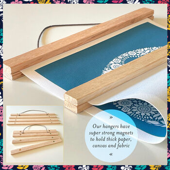Magnetic Solid Oak Poster Hanger, To Fit A4, A3. A2, 2 of 6