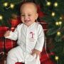 Personalised Embroidered 1st Christmas Sleepsuit, thumbnail 1 of 2