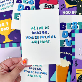 Father's Day Card 'As Far As Dad's Go You're Awesome', 5 of 5