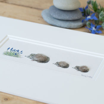 Hedgehogs Hand Finished Art Print, 4 of 4