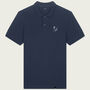 Organic Cotton Ventoux Cycling Navy Polo Shirt, thumbnail 3 of 6