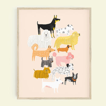 Pink Dogs Print By Darcie Olley | notonthehighstreet.com