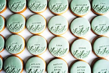 One X Sage Green Personalised Wedding Biscuit, 2 of 2