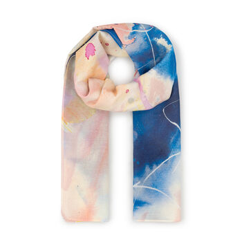 Flow Long Multi Coloured Cotton Silk Scarf, 2 of 2