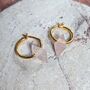 'The Octahedron' Rose Quartz Hoop Gold Plated Earrings, thumbnail 1 of 6