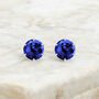 Mini Sterling Silver Sapphire Stud Earrings, thumbnail 1 of 6