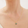 Sterling Silver Square Pendant Necklace Beaded Chain, thumbnail 1 of 10