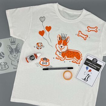 Corgi Kids T Shirt Painting Starter Kit, 3 of 10