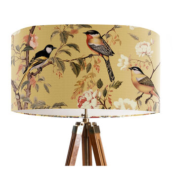 Vintage Style Garden Birds On Yellow Lampshade, 5 of 5