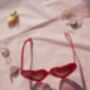 Red Chunky Oversized Heart Sunglasses, thumbnail 5 of 6