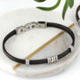Mens Ruthenium And Gold Plated Double Cable Bracelet, thumbnail 3 of 5