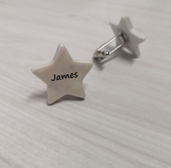 Personalised Star Cufflinks Gift For Dad, 3 of 3