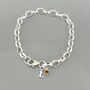 Sterling Silver November Birthstone Initial Charm Bracelet, thumbnail 2 of 4