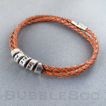 Personalised Secret Message Red Leather Bracelet, 2 of 4