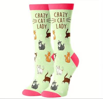 Novelty Fun Socks Crazy Cat Lady, 4 of 4