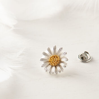 Gold And Silver Daisy Memorial Pin, 3 of 9
