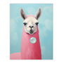 Llama Bubbles Fun Vibrant Animal Pink Wall Art Print, thumbnail 6 of 6