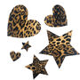 Leopard Print Applique Iron On Hearts And Stars, thumbnail 1 of 4