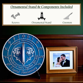 15th Crystal Anniversary Sundial Gift Celebration Present, 5 of 10