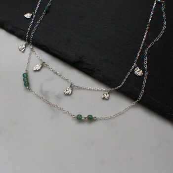 Green Aventurine Beaded Necklace In 9ct Gold Or Silver, 4 of 4