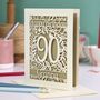 Personalised 90th Birthday Card Papercut Flower Design, thumbnail 5 of 7