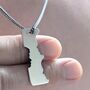 Personalised Family Faces Silhouette Silver Necklace, thumbnail 2 of 7