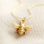 Delicate Tiny Gold Plated Bumblebee Pendant Necklace, thumbnail 2 of 4