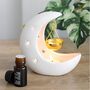 White Crescent Moon Oil Burner With Gold Dish, thumbnail 3 of 3