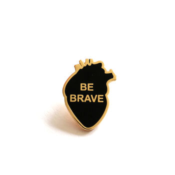 Be Brave Enamel Heart Pin Badge, 3 of 11