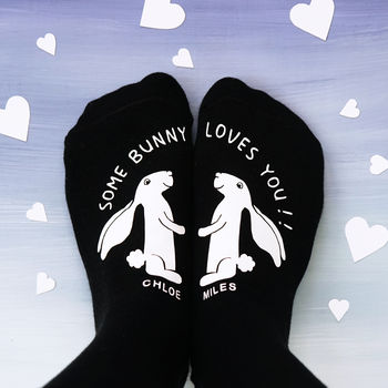 Personalised Some Bunny Loves You Socks, 2 of 7