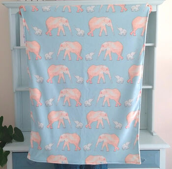 Elephant And Baby Fleece Blanket, 4 of 8