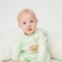 Personalised Green Quilted Teddy Bear Boucle Romper, thumbnail 6 of 7