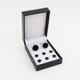 Six Black Dress Shirt Tuxedo Studs And Cufflink Set, thumbnail 1 of 4