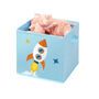 Set Of Three Blue Fabric Cube Toy Storage Boxes Bins, thumbnail 6 of 6