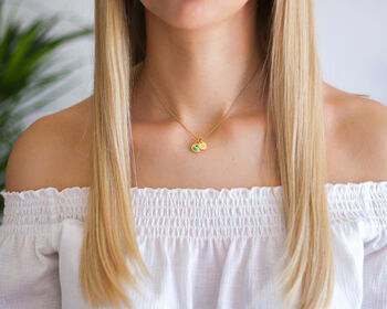 80th Birthday Gift For Women Birthstone And Initial Necklace, 3 of 10