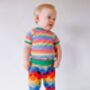 Organic Baby And Child Handmade Rainbow Stripe T Shirt, thumbnail 3 of 4