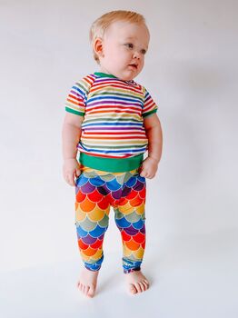 Organic Baby And Child Handmade Rainbow Stripe T Shirt, 3 of 4