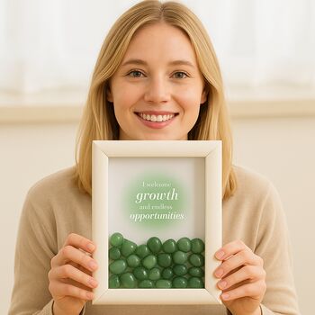 Jade Crystal Grid Framed Wall Art: Chakra Décor Gift, 3 of 6