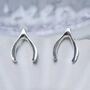 Sterling Silver Wishbone Studs, thumbnail 1 of 9