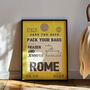 Keepsake Wedding Travel Personalised Print, thumbnail 1 of 3