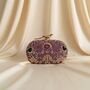 Purple Velvet Oval Clutch Bag, thumbnail 1 of 8