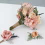 Blush Pink And Peach Bridal Artificial Flower Bouquet, thumbnail 8 of 12