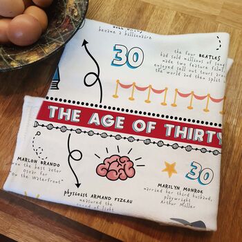 Personalised 30th Birthday Tea Towel Gift, 7 of 12
