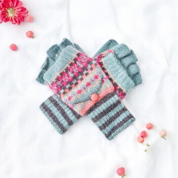 Fabulous Fairisle Knit Womens Gloves, 7 of 11