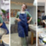 Personalized Linen Split Leg Apron For Potters, Artists And Bakers, thumbnail 6 of 9