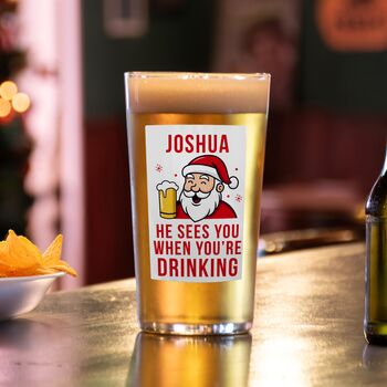 Personalised Christmas Beer Glass Stocking Filler, 3 of 3