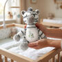 Personalised Alphabet Zebra Teddy Bear New Baby, Christening Or 1st Birthday Gift, thumbnail 2 of 12